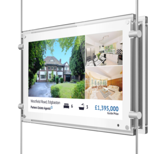 15" Digital Rod Display, RD15HD8, Rod PoweredRod Powered Displays, Sunlight Readable, LED FrameIlluminated LED Frame, A4 Rear Graphic Pocket, Android Media Player