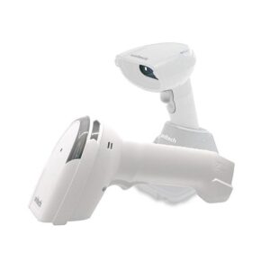 Unitech MS852+ Bluetooth Anti-microbial Healthcare 2D Barcode Scanner, MS852-ZUBL0C-HG, high-density imager, white colour, including Bluetooth charging and comms cradle and USB cable