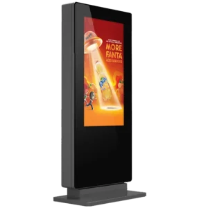 43″ Freestanding PCAP Outdoor Touch Screen Poster, 2500cd/m² Brightness, Weather Proof, Vandal Proof, Smart Temperature Control System, Steel Enclosure