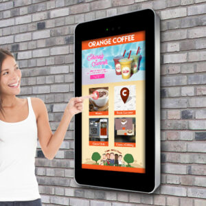 22″ Wall-Mounted PCAP Outdoor Touch Screen, 2500cd/m² Brightness, Weather Proof, Vandal Proof, Smart Temperature Control System