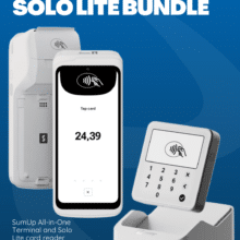 SumUp All-in-One Terminal and Solo Lite card reader with charging cradle bundle