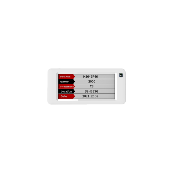 Opticon SE-290 e-paper labels mounted on shelf edges showing location information
